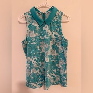 Under Armour Golf Tank Collared Shirt in Teal Floral ‘camo’ Print